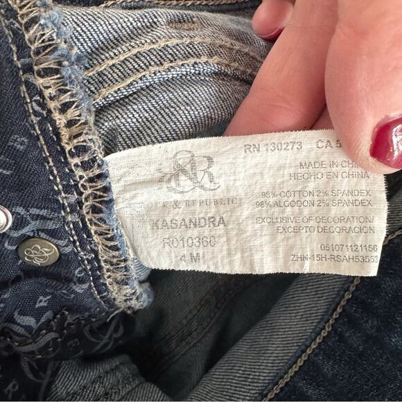 Rock & Republic Kasandra Jeans women sz 4 embellished Bootcut Moto Boho Edgy - Picture 13 of 13